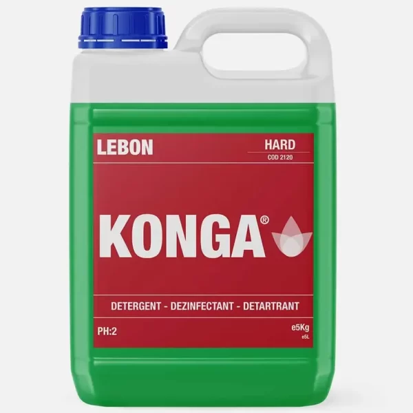 Konga 2120 – Detergent Dezinfectant Detartrant, Usor Acid, Parfum Pin, 5L