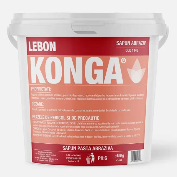 Konga 1140 Abraziv – Săpun lichid abraziv pentru mâini, eficient împotriva grăsimii, cu glicerină și emolienți