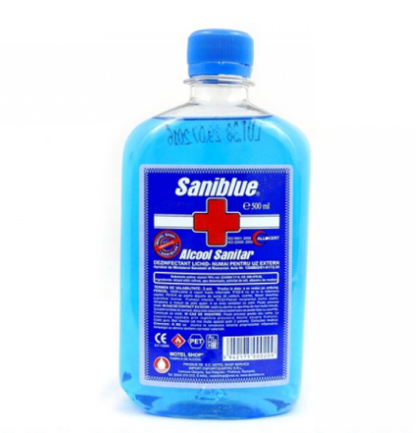 alcool-sanitar.png Alcool sanitar 70% – 500 ml, dezinfectant universal pentru uz casnic și profesional