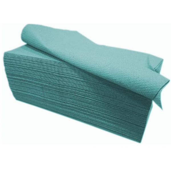 Șervețele pliate tip „V”, 1 strat, celuloză reciclată, verde, 25×21,5 cm, 250 buc/pachet