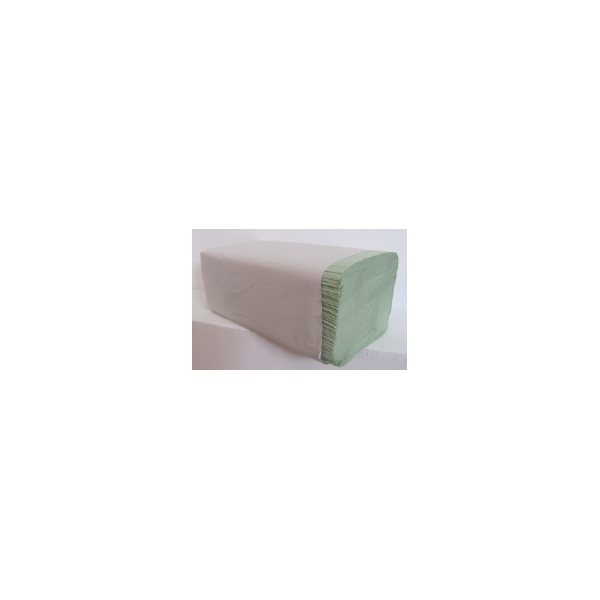 Șervețele pliate tip „V”, 1 strat, celuloză reciclată, verde, 25×21,5 cm, 250 buc/pachet