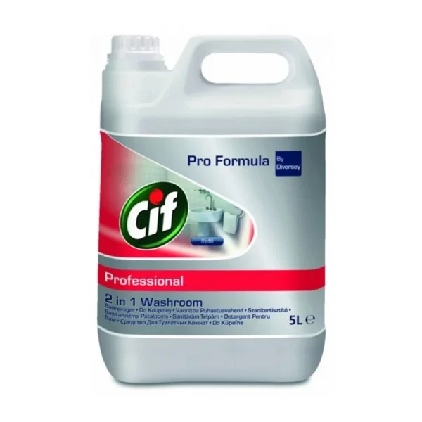 detergent-anticalcar-baie-2-in-1cif-pro-formula-5-litri Cif Profesional Baie 2 în 1, 5 L, detergent detartrant pentru curățarea și igienizarea suprafețelor din baie