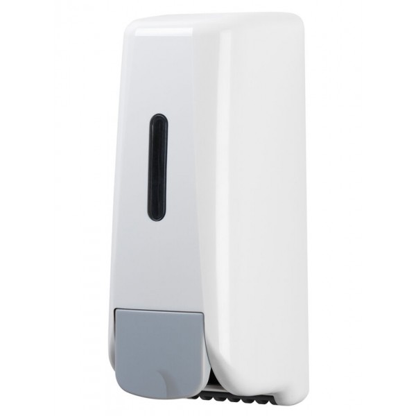Dispenser săpun lichid ECODIS 500 ml – ABS alb, sistem cu cheie, container reîncărcabil