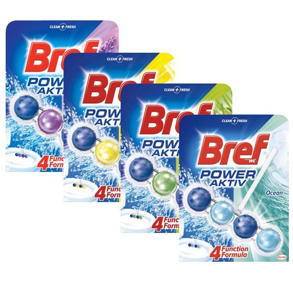Odorizant WC Bref WC Power Aktiv, 50 g, curățare și igienizare intensă, spumă activă anti-calcar, parfum puternic