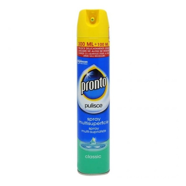 Pronto spray mobilă multisuprafețe, 400 ml, curățare rapidă și protecție pentru lemn și suprafețe delicate