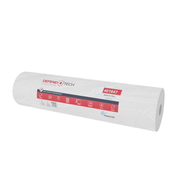 Rola cearceaf medical Papernet, 2 straturi, celuloză 100%, 50 m × 60 cm, porționat 143 buc, 9 buc/bax