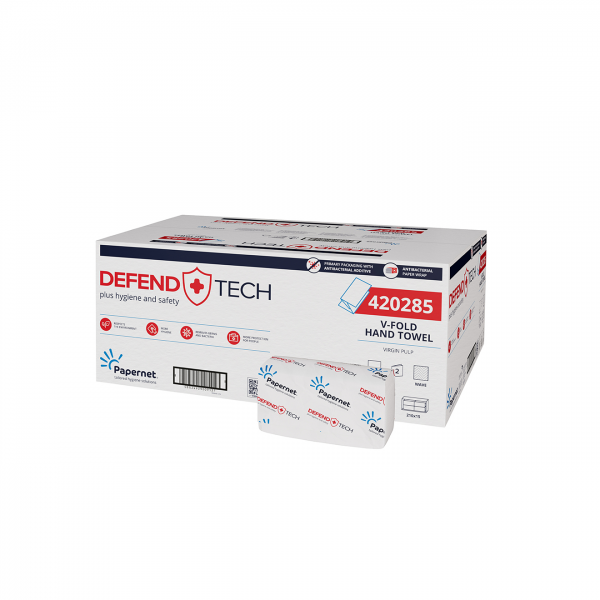 Papernet – Șervețele pliate tip „V”, 2 straturi, alb, 22×21 cm, 210 buc/pachet